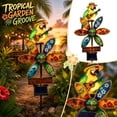thumbnail image 2 of Tropical Flower Solar Parrot Wind Spinner Stake Light 17.7 Inch, Decorative LED for Yard Pathway Lawn Decor, 2 of 5