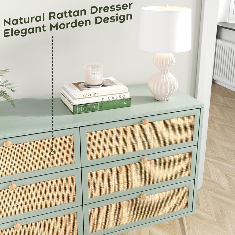 green rattan dresser Drew's Rattan Dresser 48