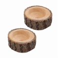 thumbnail image 1 of 2pcs Creative Wooden Candle Holder Succulents Pot Chic Candle Stand Desktop Adornment For Home Living Room (short Pattern), 1 of 3