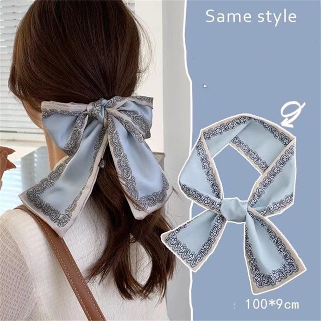 Silk Scarf,Silk Scarf Headband Retro Tied Ponytail Silk Scarf Silk Scarf Bow Ribbon Smart Functionality