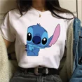 thumbnail image 3 of Camiseta de algodón para niños de Kawaii Disney Lilo Stitch, camiseta de verano con estampado de corazón de Stitch de dibujos animados, ropa bonita de Disney Anime para niños, 3 of 5