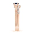 thumbnail image 3 of ANGARA Natural Sapphire and Diamond Three Stone Bridal Set in 14K Rose Gold for Women (Size-4mm) | September Birthstone, Birthday, Anniversary, Jewelry Gift for Women | Natural Blue Sapphire Ring, 3 of 9