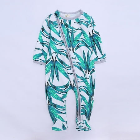 

uublik Baby Bodysuit Double Zipper Clothes Long Sleeve Crawl Wrap Hands and Feet Sleeping Pajamas Rompers Newborn Overalls