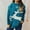 Blue, variant on Women's Fashion Sweater, Loose Fit Comfort Wear Long Sleeve Deer Printed Round Neck Casual Pullover Tops White XL