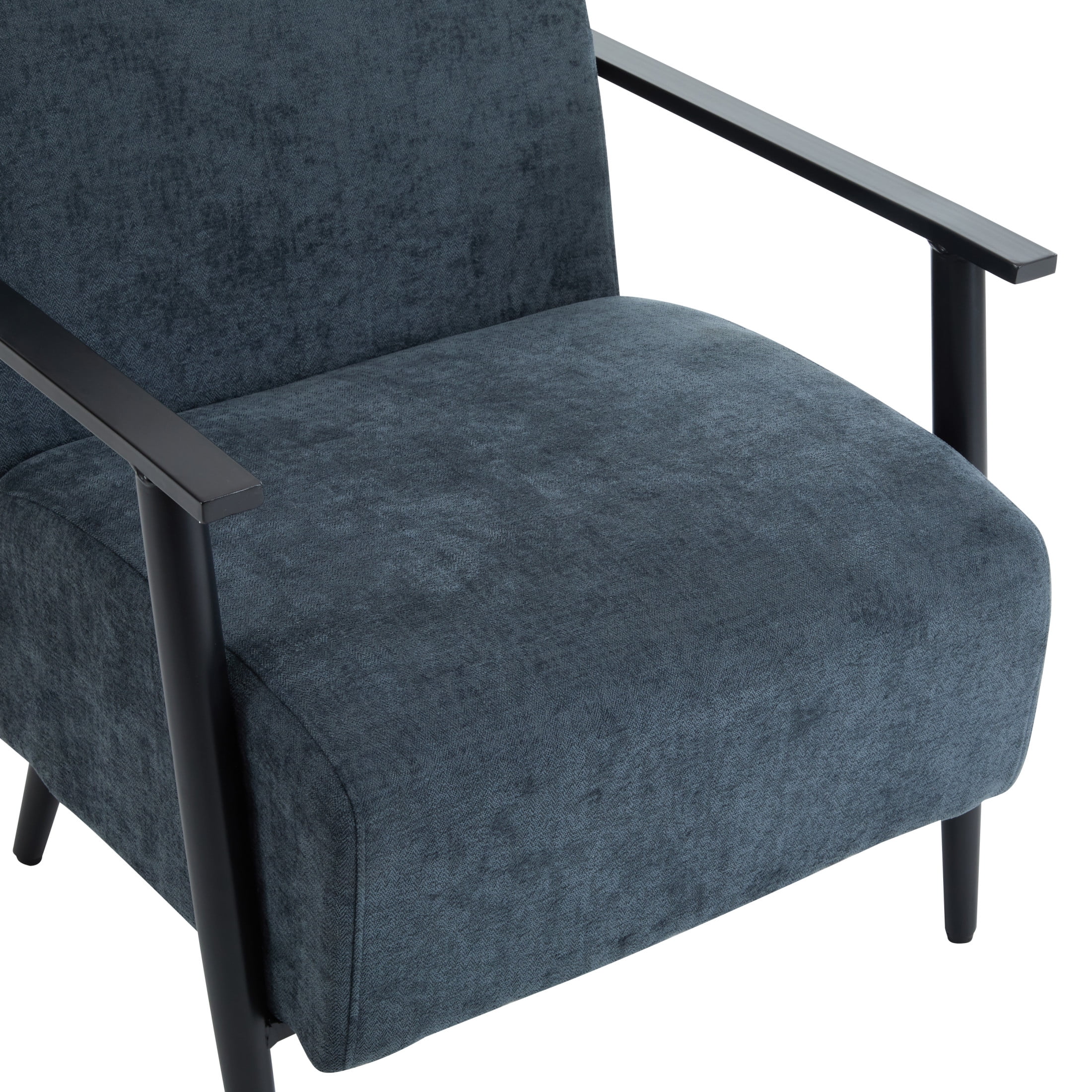 Briar Modern Blue Gray Upholstered Lounge Chair with Metal Frame