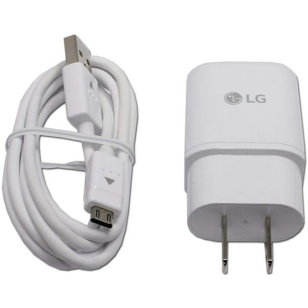 Genuine LG Quick Wall Charger with Micro USB Cable LG G3 Stylo 3 Stylo 3 V10 K10 Tribute X Style Charge Your Device up to 50% Faster - Walmart.com