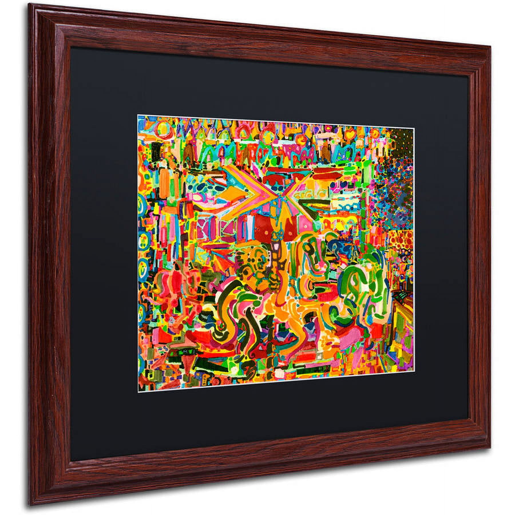 Trademark Fine Art "Electric Carnival" Canvas Art by Josh Byer, Black Matte, Wood Frame