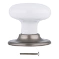thumbnail image 4 of Amerock E5204230G-XCP2 White/Satin Nickel Traditional Metal Cabinet Knob 2" Diameter weighs 1.65 lbs- Pack of 2, 4 of 4