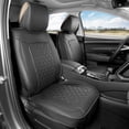 thumbnail image 2 of MotorBox Faux Leather Car Seat Covers, Diamond Stitched, Black & Dark Gray, Front Pair, 2 of 7