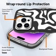 thumbnail image 3 of for iPhone 14 Pro Max Case for Women Girls, Cute Curly Wave Frame Shape Design, Solid Color Lines Water Pattern for Women, Shock-Absorbing and Fall-Resistant for iPhone 14 Pro Max 6.7"-Black, 3 of 12