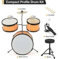 thumbnail image 5 of Drum Set, 1 Wood/Metal AD 150 Three Drums Set, Jazz Rock Includes Bass, 2 Toms, Cymbal, Sticks, Bass Pedal and Stool, Percussion Musical Instrument Birthday Playsetl, 5 of 8