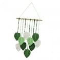 thumbnail image 5 of Tongina Macrame Wall Hanging Woven Tapestry Chic Decoration Handmade,Rope Background Leaf Tassels Wall Decor for Bedroom Dorm Wedding Green, 5 of 8