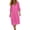 Hot Pink, variant on Women's V-Neck 3/4 Sleeve Nightgown, Soft & Comfortable Sleepwear