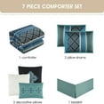 thumbnail image 4 of Nanshing Markus 7 Piece Traditional Damask Comforter Set, Blue, King, 4 of 7
