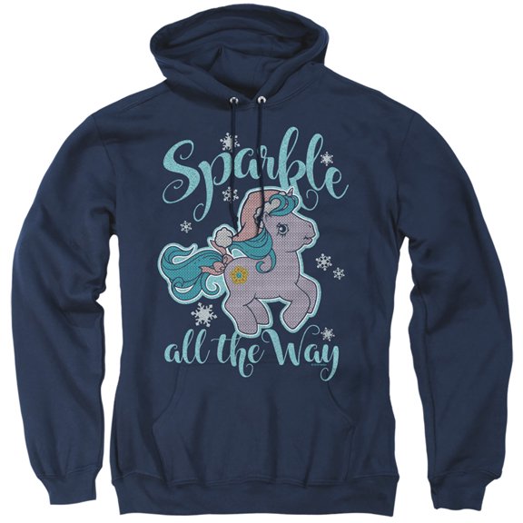 My Little Pony Retro Sparkle All The Way 2 Adult Pullover Hoodie Sweatshirt Navy