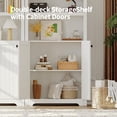 thumbnail image 6 of Ataucjin 72" Tall Arched Cabinet, 5 Tier Bookcase Arched Book Shelf with Doors and Adjustable Shelves, Home Office Wooden Arch Shelf Storage Organizer for Living Room, Bedroom, 6 of 8
