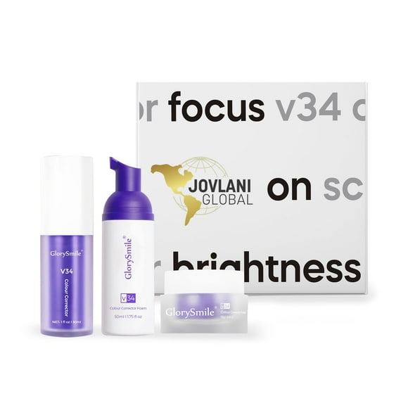 JOVLANI Global V34 KIT Colour Corrector - Toothpaste - Whitening Toothpaste -Purple Toothpaste - Mint Toothpaste - Mi Paste for Teeth - Crest Toothpaste Whitening - Natur