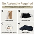 thumbnail image 3 of HipyMo 105" Sectional Couches for Living Room Corduroy Cloud Couch Sofa with L-Shape Upholstered Boneless Couchs Modern Modular Sectional Couch with Chaise (Left Facing Chaise+2Seaters, Black), 3 of 9