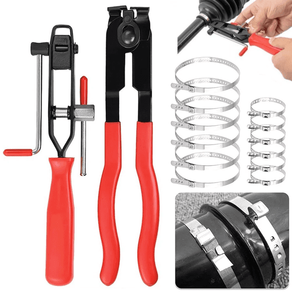 14PCS CV Joint Boot Clamp Pliers with CV Boot Clamps Kit Ear Type Banding Tool
