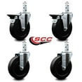 thumbnail image 2 of 5 Inch Soft Rubber Wheel Swivel 7/8 Inch Square Stem Caster Set 2 Brakes SCC, 2 of 2
