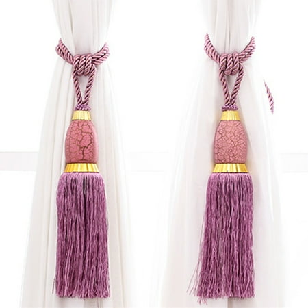 1 Pair Luxury Tassel Rope Window Curtain Tiebacks Buckles Tie
