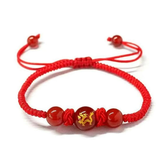 Year of Dragons Bracelets,2024 New Adjustable Red String Charm Bracelet,Chinese Animal Lucky Charm Braided Rope Corded Bracelets Jewelry Gifts for Women Men