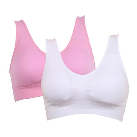 

Wuffmeow Women s 2-Pack Light-Support Seamless Sports Bras Size S