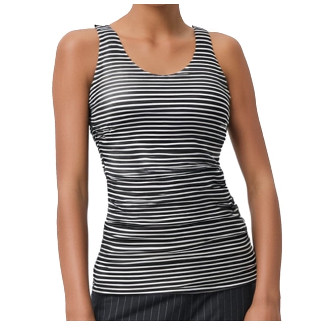 MKLEKYY Traje De Baño Mujer Natacion Women'S Fashion Slim Striped Printed Bathing Suit Hot Spring Top 2