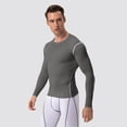 thumbnail image 5 of Men's Compression Shirt Long Sleeve, Athletic Workout T-Shirt & Active Sport Top, Muscle Support Baselayer for Running, Gym, Fitness Training & Cold Weather Grey S, 5 of 9