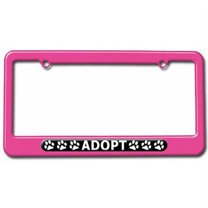 Adopt, Pet Cat Dog License Plate Tag Frame, Multiple Colors