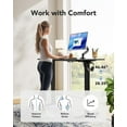 thumbnail image 6 of HUANUO Electric Standing Desk, 48" x 30" Whole Piece Desktop, Adjustable Height Computer Desk, 4 Height Memory Settings, Sit Stand Up Desk for Home Office, Black, 6 of 9