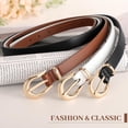 thumbnail image 6 of WERFORU Women Skinny Leather Belt for Dress Ladies Thin Waist Belt with Gold Buckle for Jeans Pants, 6 of 8