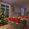 thumbnail image 5 of Luxtrada 6 Pcs Christmas Chair Back Cover Santa Claus Hat Slipcovers for Dining Room Home Kitchen Chair Covers Set, 5 of 8