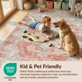 thumbnail image 4 of Design&I 9'x12' Washable Area Rug Sleek Flatweave Pet Friendly Vintage Boho Farmhouse Distressed Kilim Potbelly Burning for Master Suite, Under Bed, 4 of 7