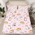 thumbnail image 2 of Feelyou Kawaii Cat Animal Twin Sheet Sets, Cute Cartoon Style Bedding, 3-Piece, 2 of 7