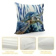 thumbnail image 4 of Leisuo Coastal Turtle Throw Pillow Covers Nautical Beach Pillow Case Sea Turtle Decorative Couch Ocean Themed Watercolor Art Cushion Cover for Bed Living Room Sofa Blue, 4 of 5