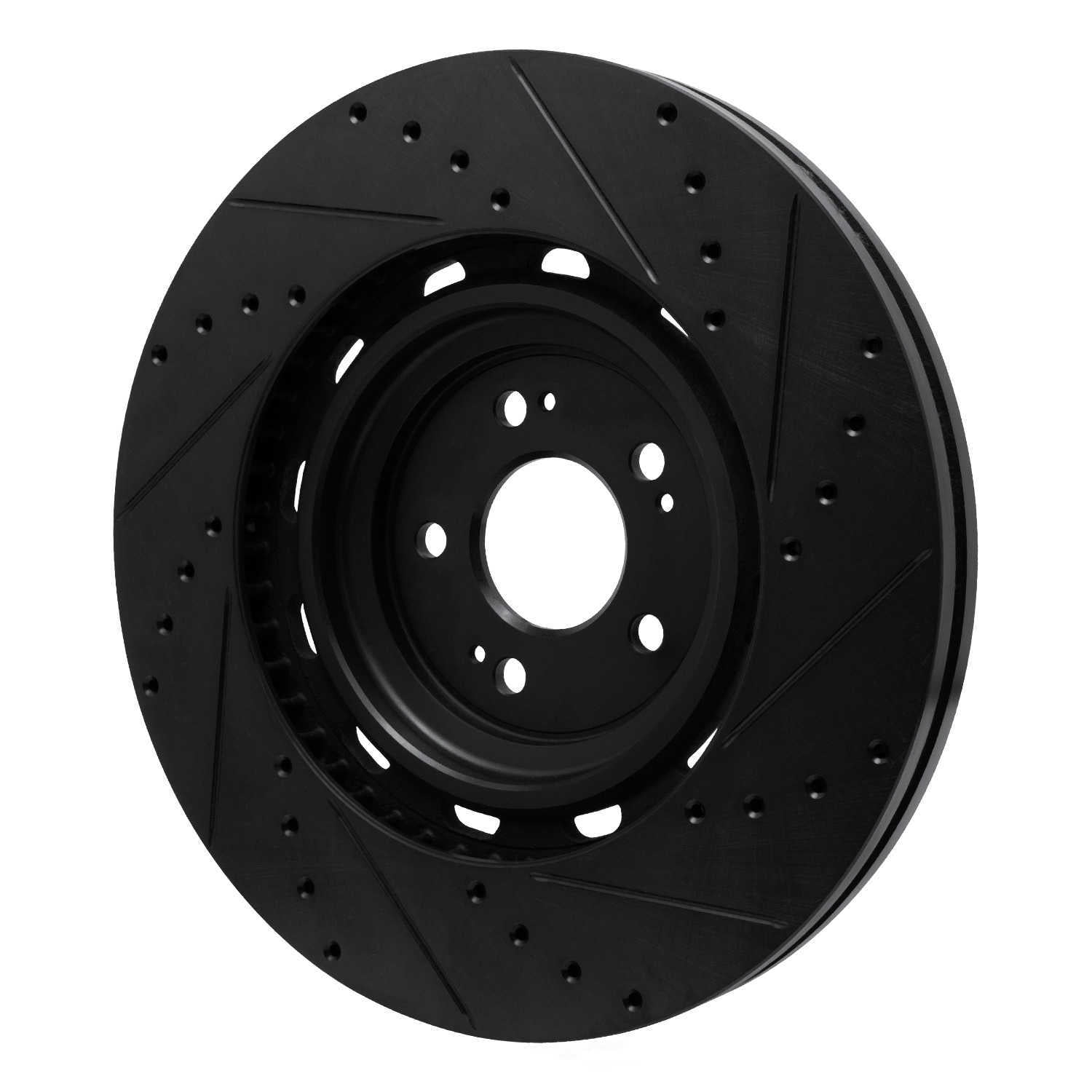 Dynamic Friction Company 633-10003L DFC Brake Rotor - Drilled And Slotted - Black