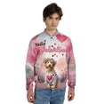 thumbnail image 4 of Hello Valentine’s Day Goldendoodle Flower Crown Romantic Pink Floral All Over Print 3D Baseball Jacket Doodle Dog Lover Gifts Idea Bomber Jacket Softball - 00031, 4 of 6