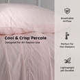 thumbnail image 4 of Loomsnest 3 Piece Twin Sheets Set, Cool & Crisp Percale, 100% Cotton Sheets, Deep Pockets, Blush, 4 of 10