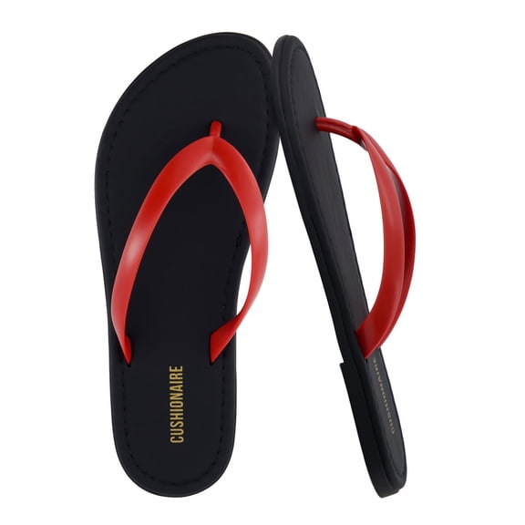 Cushionaire Surf Flip Flop Sandals for Women with Flexible Sole and Soft Jelly Strap, Lightweight Casual Slides