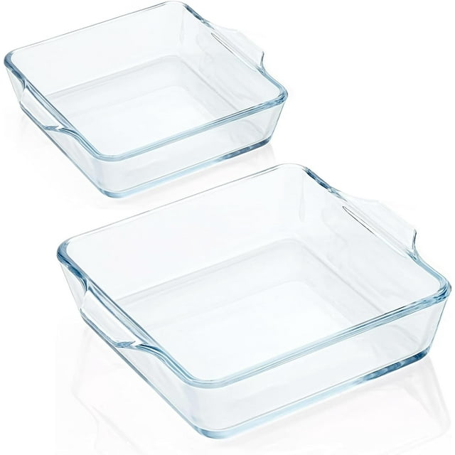 Square Borosilicate Glass Baking Dish With Handle, 0.8L/1.5L, Multi-Specification Collocation