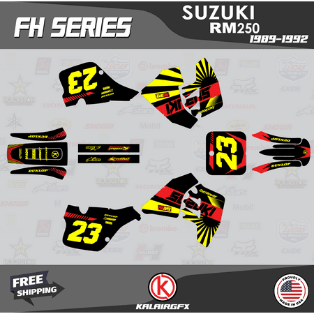 Kalair GFX Graphics Kit for Suzuki RM250 (1989-1992) Fh Series Kalair GFX Graphics Kit for Suzuki RM250 (1989-1992) Fh Series