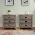 thumbnail image 2 of Odette 3 Drawer Framed Bedroom Nightstand Set in Gray Wash, 2 of 5