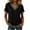 Army Green, variant on Womens Contrast Trim Shirts V Neck Short Sleeve Layered Curved Hem Relaxed Fit Daily Summer Tops Trendy White XXL