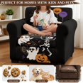 thumbnail image 5 of Psesaysky Halloween 2 Pcs Chair Covers with Ghost Skeleton, Separate Spandex Cushion Cover Washable Soft for Living Room Home Decor, 5 of 8