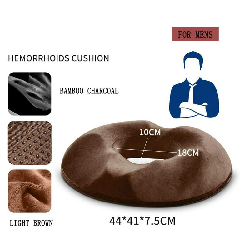 H. Charcoal Donut Pillow for Tailbone Pain - Hemorrhoid Relief Butt Cushion  - Orthopedic Gel Memory Foam Sitting Pillow for Coccyx, Sciatica, Pregnancy  and Postpartum Surgery - Medium (120-220lbs) Medium (120-220lbs) Charcoal