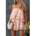 thumbnail image 4 of ABPHQTO Pelele sin tirantes a capas con volantes de lunares suizos rosa para mujer, 4 of 5