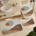 thumbnail image 6 of Boho Mountains Landscape 4 Pcs Shower Curtain Sets Bathroom Sets with Curtain Rug Toilet Cover And U Shaped Mat Mountain Sun Forest Waterproof Shower Curtain for Bathtub Decor, 6 of 8