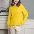 thumbnail image 2 of IROINNID Sales Pullover Sweater for Women V-neck Knit Long Sleeve Casual Pullover Loose Warm Casual Lightweight Base Sweater,Yellow, 2 of 5