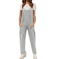 thumbnail image 4 of Spaghetti Strap Sleeveless Womens Casual Jumpsuits Loose Romper Long Pants with Pockets, 4 of 5